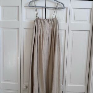 Free People Elegant Beige Pleated Maxi Dress